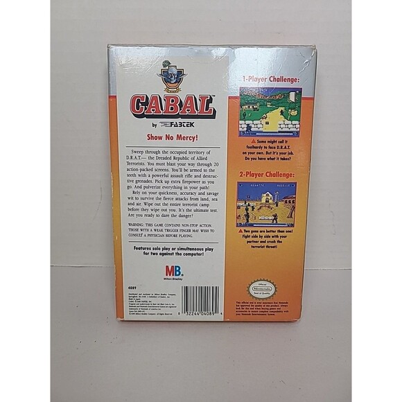 Cabal (Nintendo NES, 1989) Authentic With Original Box - Picture 4 of 6